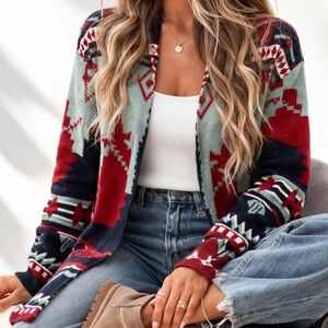 🌵 Vintage Southwestern Aztec Cardigan – Cozy Statement Piece